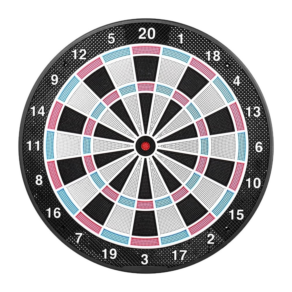 GHKJ 18In No Electronic Dart Board for Soft Tip Darts Set, Classic Style, Dartboard with 6 Pcs Plastic Darts Set Extra Soft Tips, Pink for Adult Kids