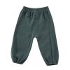 Mubineo Toddler Boy Girl Basic Plain Summer Fall Comfy Cotton Linen Pants (Grey Green, 6-12 Months) view 1