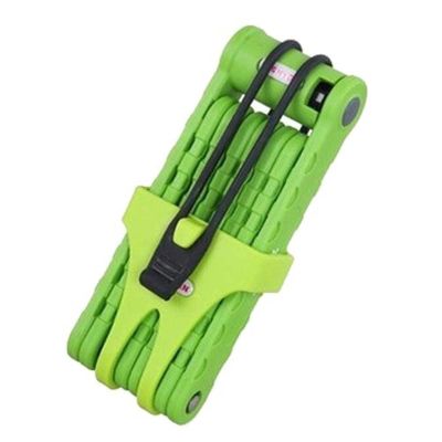 Compact Folding Bike Lock - 8-Section Mountain Bike Lock Bicycle Folding Lock - Heavy Duty Anti Theft Foldable Bike Lock,Green