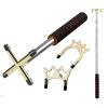 Sarybei Retractable Pool Bridge Billiards Cue Stick Bridge - with 3 Pieces Removable Brass Bridge Head - Billiards Pool Cue Accessory for Pool Table Pool Game Pool Competition view 1