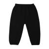 Mubineo Toddler Boy Girl Basic Plain Summer Fall Comfy Cotton Linen Pants (Black, 2T) view 1