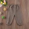Mubineo Toddler Boy Girl Basic Plain Summer Fall Comfy Cotton Linen Pants (Khaki, 2T) view 4