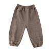 Mubineo Toddler Boy Girl Basic Plain Summer Fall Comfy Cotton Linen Pants (Khaki, 3T) view 1