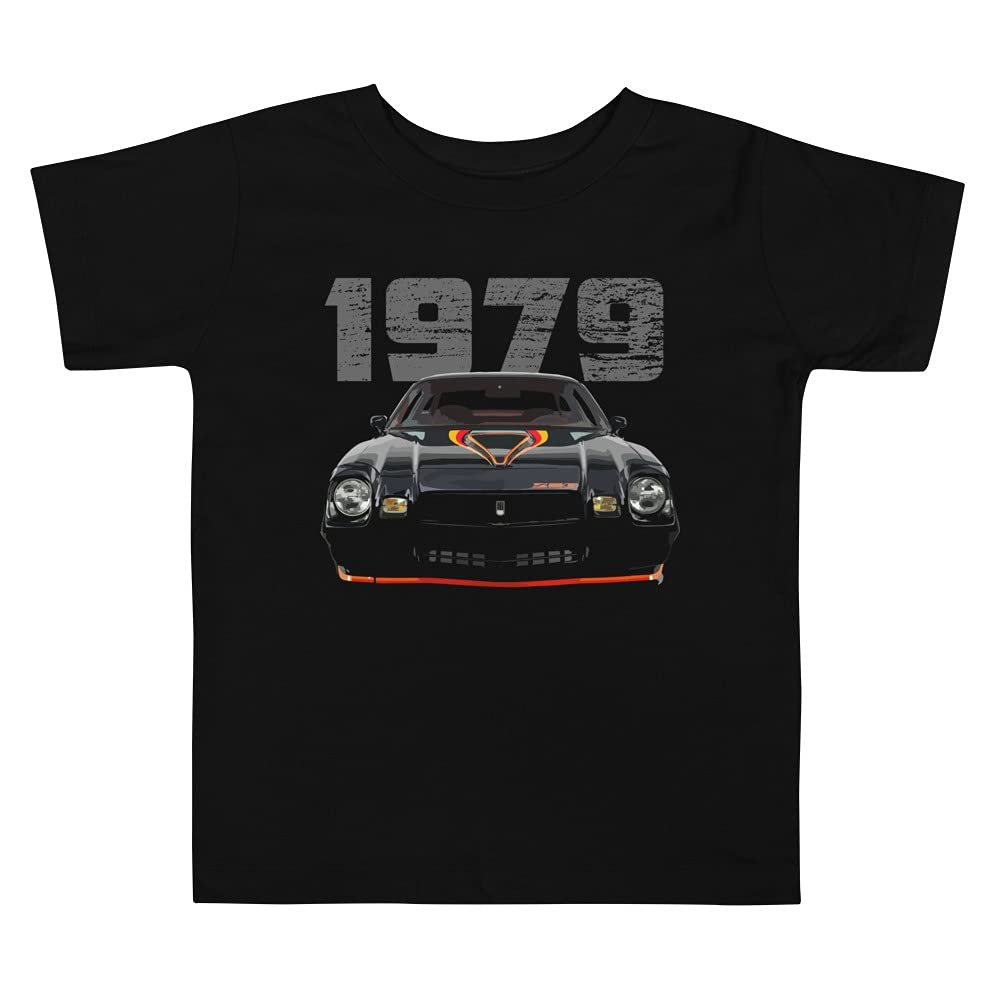 JG Infinite Retro 1979 Chevy Camaro Z28 Muscle Car Toddler Short Sleeve Tee Black