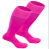 Just 4 Kicks Kid's Soccer Socks, Youth Solid Colors Soccer Socks (Pink) view 3