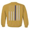 0084. American Flag Thin Blue Line Police Lives Matter Support Patriotic NY Sheriff Men's Crewneck Sweatshirt (Gold Small) view 3