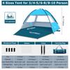 COMMOUDS Beach Tent Sun Shade for 3/4-5/6-7/8-10 Person, UPF 50+ Beach Sun Shelter Canopy Tent, Lightweight, Easy Set Up and Carry view 3