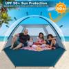 COMMOUDS Beach Tent Sun Shade for 3/4-5/6-7/8-10 Person, UPF 50+ Beach Sun Shelter Canopy Tent, Lightweight, Easy Set Up and Carry view 4