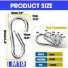 30Pack Heavy Duty Spring Snap Hooks 4Inch, 3/8 Carabiner Clips for Swing, Large Steel Chain Quick Links Safety Buckle Connector for Hammock Fitness Gym Outdoor Boating, M10 Snap Hook Carabiners view 2