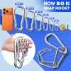 30Pack Heavy Duty Spring Snap Hooks 4Inch, 3/8 Carabiner Clips for Swing, Large Steel Chain Quick Links Safety Buckle Connector for Hammock Fitness Gym Outdoor Boating, M10 Snap Hook Carabiners view 3