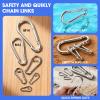 30Pack Heavy Duty Spring Snap Hooks 4Inch, 3/8 Carabiner Clips for Swing, Large Steel Chain Quick Links Safety Buckle Connector for Hammock Fitness Gym Outdoor Boating, M10 Snap Hook Carabiners view 4