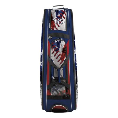Boombah Beast Rolling Bat Bag 2.0-40" x 14" x 13" - USA Baseball Royal Blue/Red/White - Holds 8 Bats, Glove and Shoe Compartments