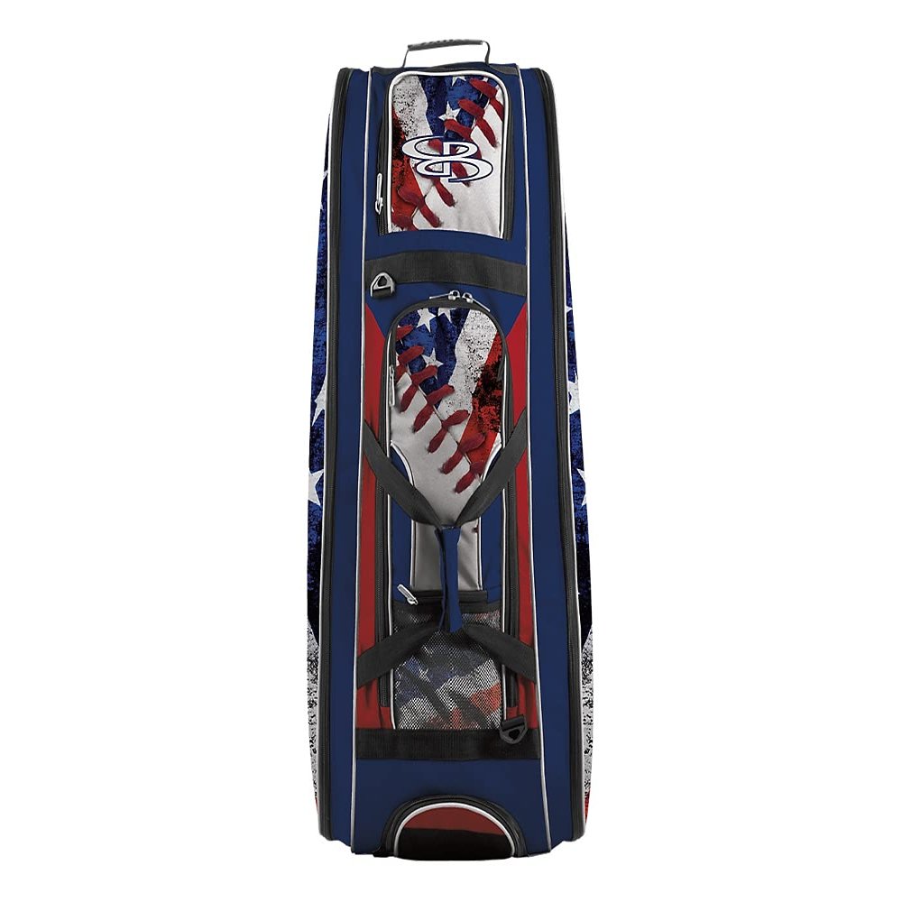 Boombah Beast Rolling Bat Bag 2.0-40" x 14" x 13" - USA Baseball Royal Blue/Red/White - Holds 8 Bats, Glove and Shoe Compartments