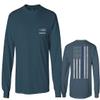 0084. American Flag Thin Blue Line Police Lives Matter Support Patriotic NY Sheriff Men's Long Sleeve t Shirt (Indigo Blue X-Large) view 1