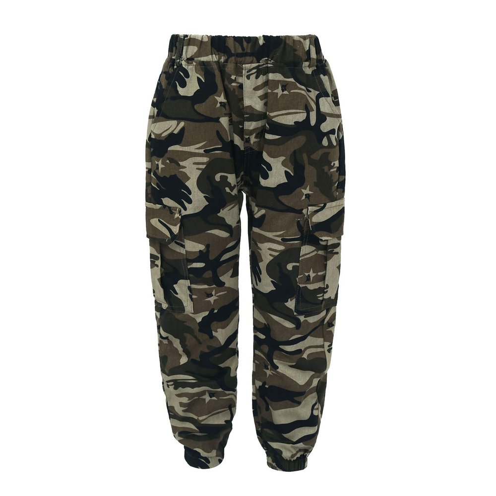 winying Boys Girls Kids Combat Army Ranger Camping Outdoor Cargo Pants Trousers Woodland Camo Camouflage 150cm