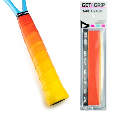 Get A Grip - Custom Tennis Racket Grip Tape - Anti-Slip/Quick-Drying Tennis Overgrips - Precut Badminton Racket Grip with Finishing Tape (Game, Sunset, Match, 1 Grip)
