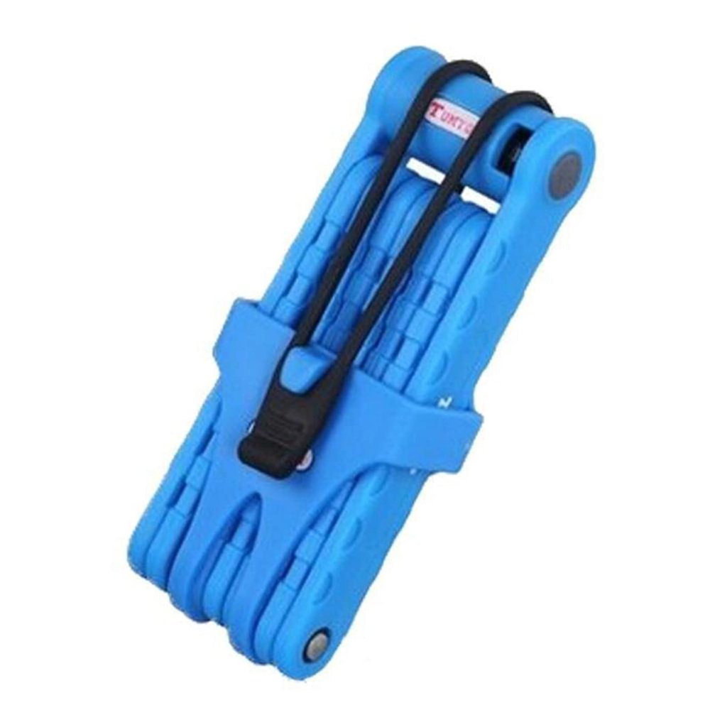 Compact Folding Bike Lock - 8-Section Mountain Bike Lock Bicycle Folding Lock - Heavy Duty Anti Theft Foldable Bike Lock,Blue