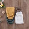 Mubineo Toddler Boy Girl Basic Plain Summer Fall Comfy Cotton Linen Pants (Mustard Yellow, 6-12 Months) view 3