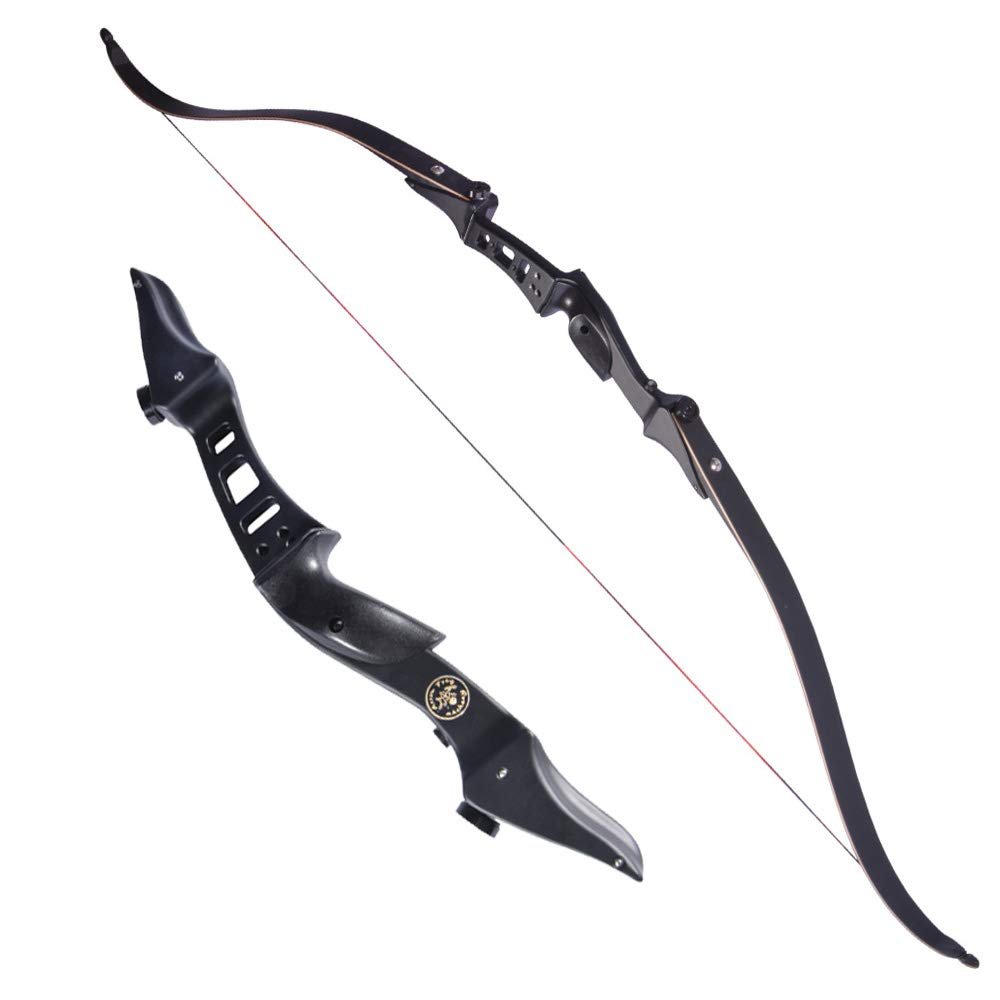 ZSHJGJR 60" Archery Takedown Recurve Bow and Arrow Set 20-50lbs Adults Beginner Recurve Bow Competition Athletic Hunting Bow Kit for Shooting Target Practice (Bow, 45lbs)