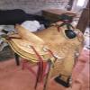 Leather Ride Western Heavy Duty Wade Ranch Roper Saddle with Head Stall Breast Collar, 15 INCHES SEAT view 4