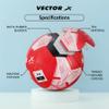 Vector X Venus TPU Machine Stitched Football|FIFA Approved|32 Panel|Match|Practice|Indoor & Outdoor|Durable & Water-Resistant|Professional Futsal ball For Kids, Youth, Men, Adult (Red -White) Size : 5 view 3