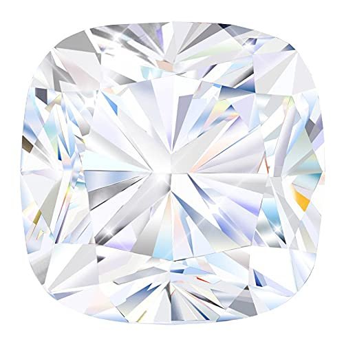 1.0ct 6mm Moissanite Stone Loose Simulated Diamond D Colorless Brilliant Cushion Cut VVS1 Clarity Gemstones for Engagement Ring Pendant Necklace Jewelry Making with Certificate of Authenticity