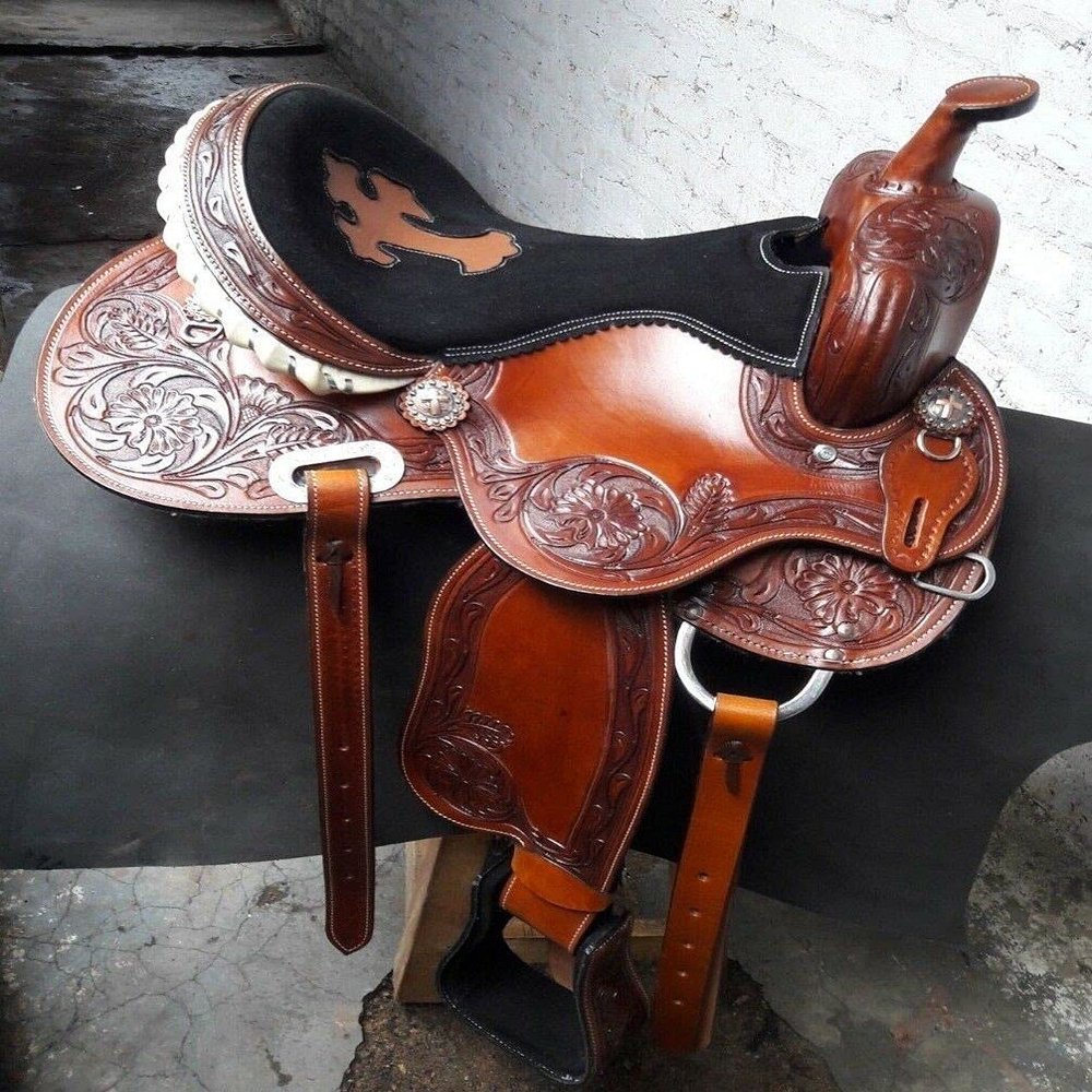 Leather Ride Western Saddle Barrel Racing Style Youth/Kids Saddle