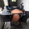 Leather Ride Western Barrel Racing Saddle with Matching Headstall & Breastplate view 4