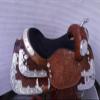 Leather Ride Western Fully Show Saddle with Silver Corner Canchos & Saddle Pad view 4