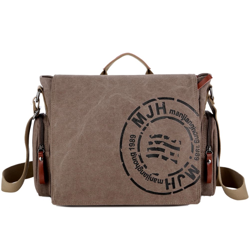 FSD.WG Satchel Messenger Bag for Men Canvas,Travel Shoulder bag 13.5" Laptop Bags