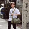 FSD.WG Satchel Messenger Bag for Men Canvas,Travel Shoulder bag 13.5" Laptop Bags view 2