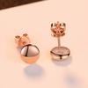 WYRKYP Earrings S925 Sterling Sier Earrings Simple and Stylish Round Pearls Gold Plated Rose Gold Stud Earrings Personality Temperament Jewellery Gift for Women view 4