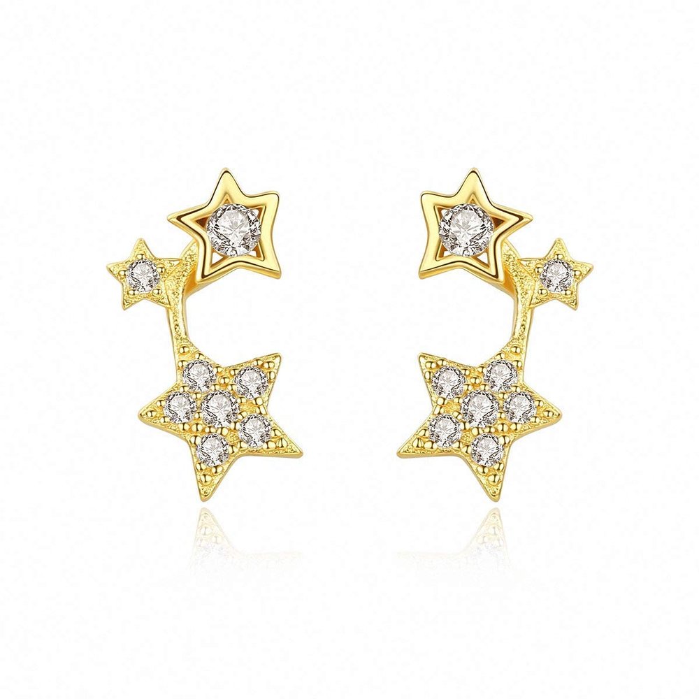 WYRKYP Earrings S925 Sterling Sier Earrings Stylish and Creative Luminous Stars Stud Earrings Personality Temperament Jewellery Gift for Women and Girls