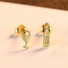 WYRKYP Earrings S925 Sterling Earrings Wine Glasses and Bottles Asymmetrical Stud Earrings Personality Temperament Jewellery for Women and Girls Two Earrings Different in Style,Gold view 3