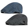 2 Pack Mens Denim Cotton Newsboy Cap Ivy Gatsby Driving Hunting Cabbie Hats (K) view 1