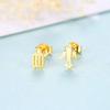 WYRKYP Earrings S925 Sterling Sier Earrings Small Aeroplane Asymmetric Stud Earrings Personality Temperament Jewellery for Women and Girls Two Earrings Different in Style,Gold view 3