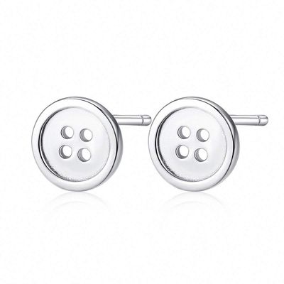 WYRKYP Earrings S925 Sterling Sier Earrings Simple and Stylish Round Button Stud Earrings Personality Temperament Jewellery Gift for Women