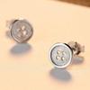 WYRKYP Earrings S925 Sterling Sier Earrings Simple and Stylish Round Button Stud Earrings Personality Temperament Jewellery Gift for Women view 3