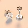WYRKYP Earrings S925 Sterling Sier Earrings Simple and Stylish Round Button Stud Earrings Personality Temperament Jewellery Gift for Women view 4