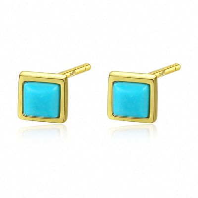 WYRKYP Earrings S925 Sterling Sier Earrings Simple and Stylish Geometric Square Stud Earrings Personality Temperament Jewellery Gift for Women