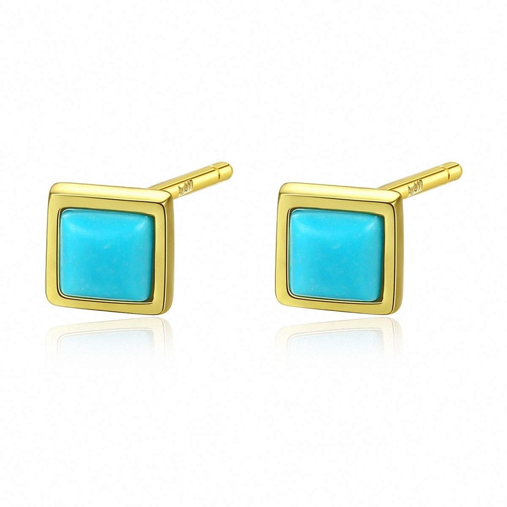 WYRKYP Earrings S925 Sterling Sier Earrings Simple and Stylish Geometric Square Stud Earrings Personality Temperament Jewellery Gift for Women