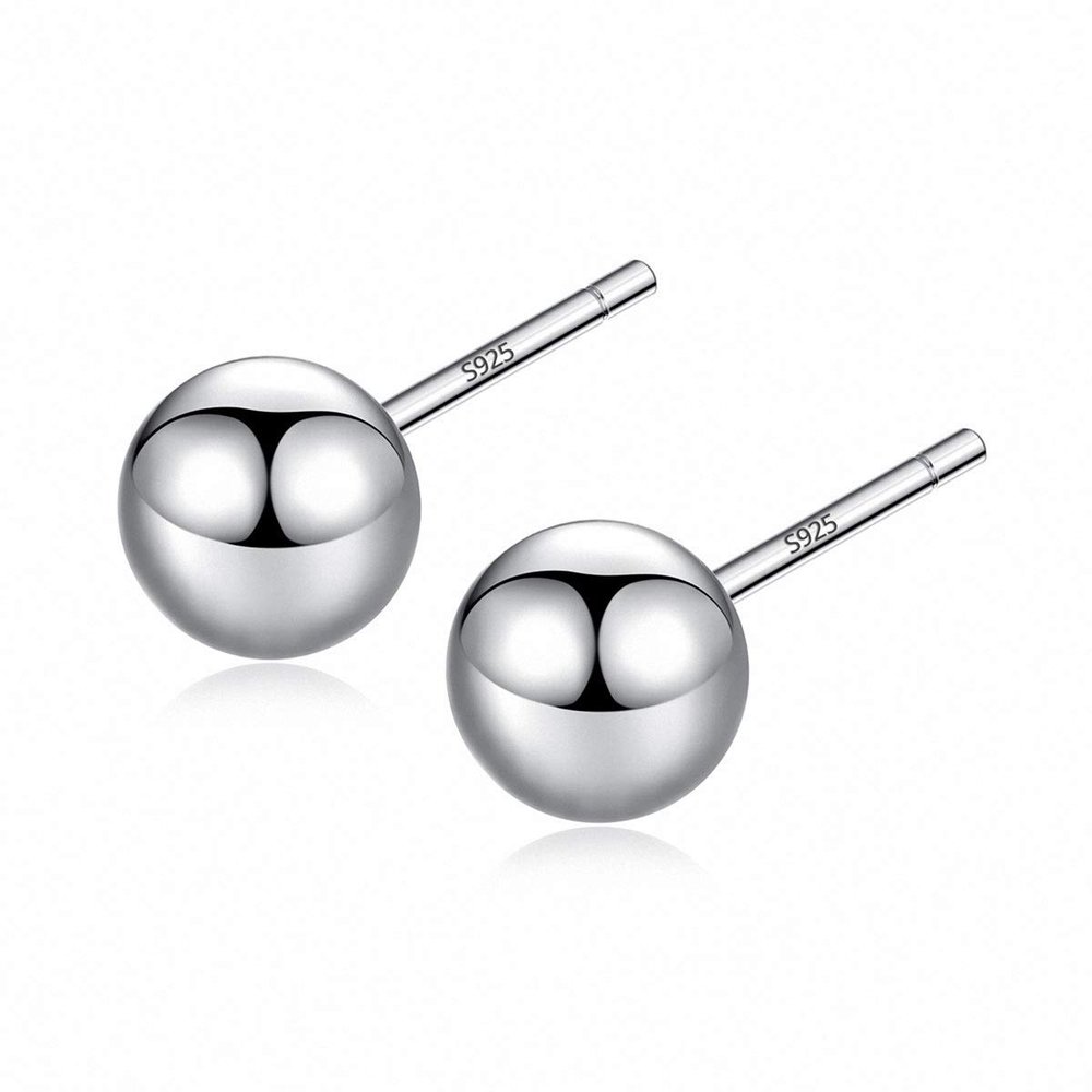 WYRKYP Earrings S925 Sterling Sier Earrings Simple Mini Cute Small Pearl Stud Earrings Personality Temperament Jewellery Gift for Women and Girls.49