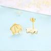 WYRKYP Earrings S925 Sterling Earrings Simple and Stylish Small Animal Cute Elephant Baby Stud Earrings Personality Temperament Jewellery Gift for Women,Gold view 3