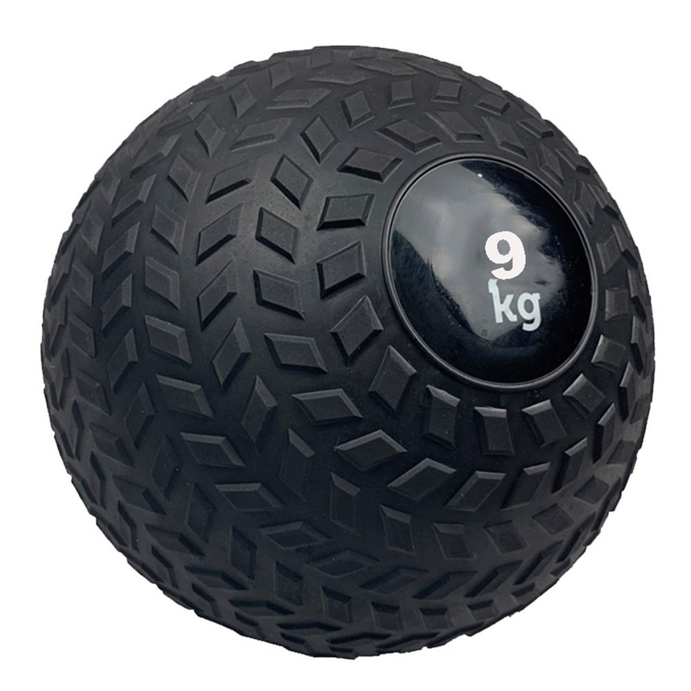 Medicine Ball Black Wall Ball, Slam Ball Weighted Ball Core Muscle Cardio Workout - Easy to Grip Tread - Heavy Duty PVC Shell (Size : 9kg/19.8lb)