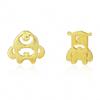 WYRKYP Earrings S925 Sterling Sier Earrings Creative Cute Animal Asymmetry Stud Earrings Personality Jewellery Gift for Women Two Earrings Different in Style,Gold view 1