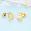 WYRKYP Earrings S925 Sterling Sier Earrings Creative Cute Animal Asymmetry Stud Earrings Personality Jewellery Gift for Women Two Earrings Different in Style,Gold view 3