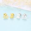 WYRKYP Earrings S925 Sterling Sier Earrings Creative Cute Animal Asymmetry Stud Earrings Personality Jewellery Gift for Women Two Earrings Different in Style,Gold view 4
