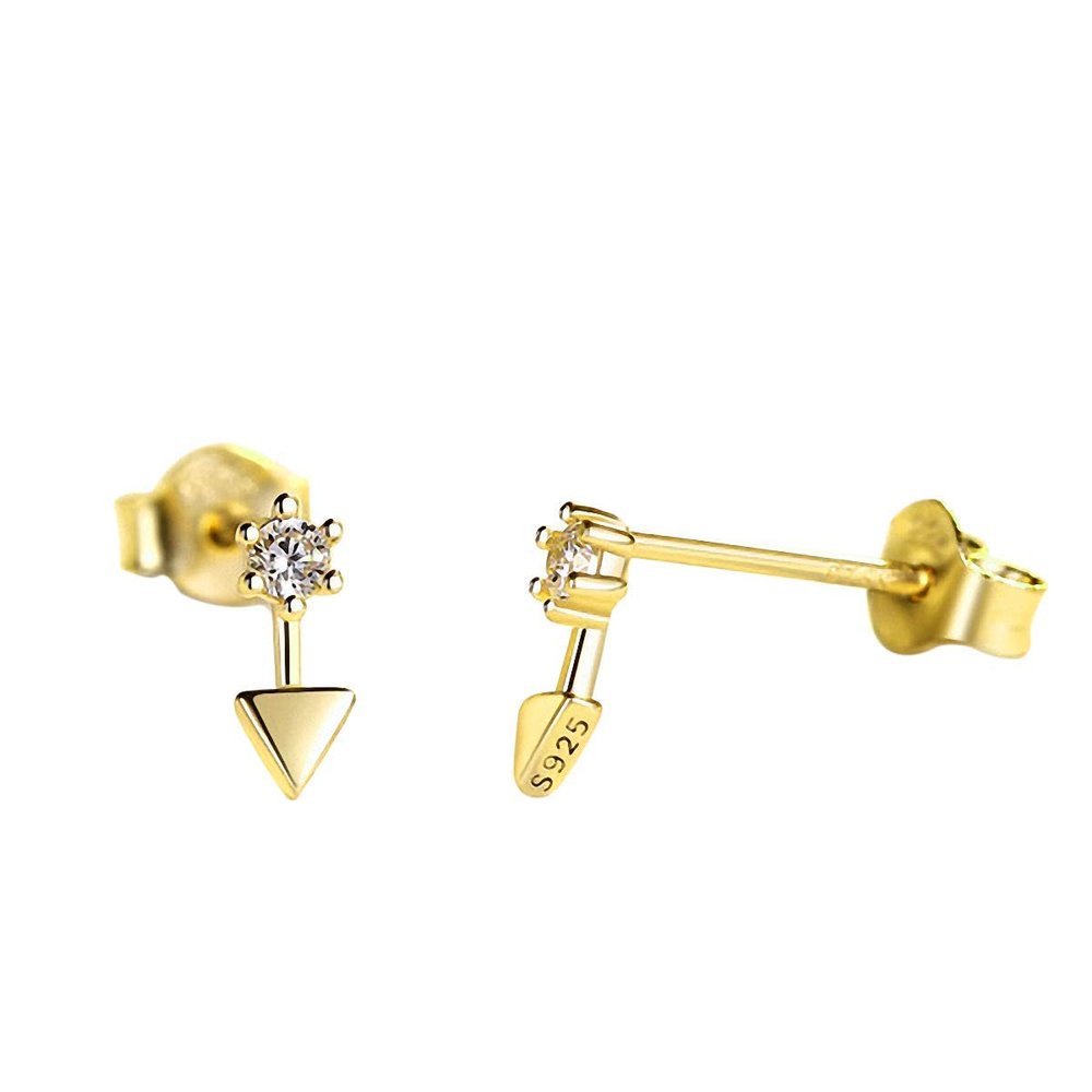 Earrings S925 Sterling Sier Earrings Simple and Stylish Geometry Triangle Stud Earrings, Set with AAA+ Cubic Zirconia Earrings Gift for Women