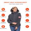 DEWBU Heated Jacket Polar Fleece Heating Hoodie for Women, Grey XS view 3