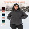 DEWBU Heated Jacket Polar Fleece Heating Hoodie for Women, Grey XS view 4